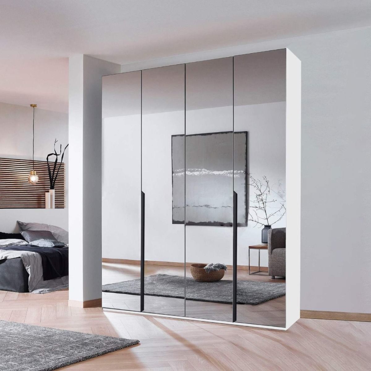 Oakwood RAUCH Epsilon With Mirror Front 4 Door Hinged 181CM Wardrobe