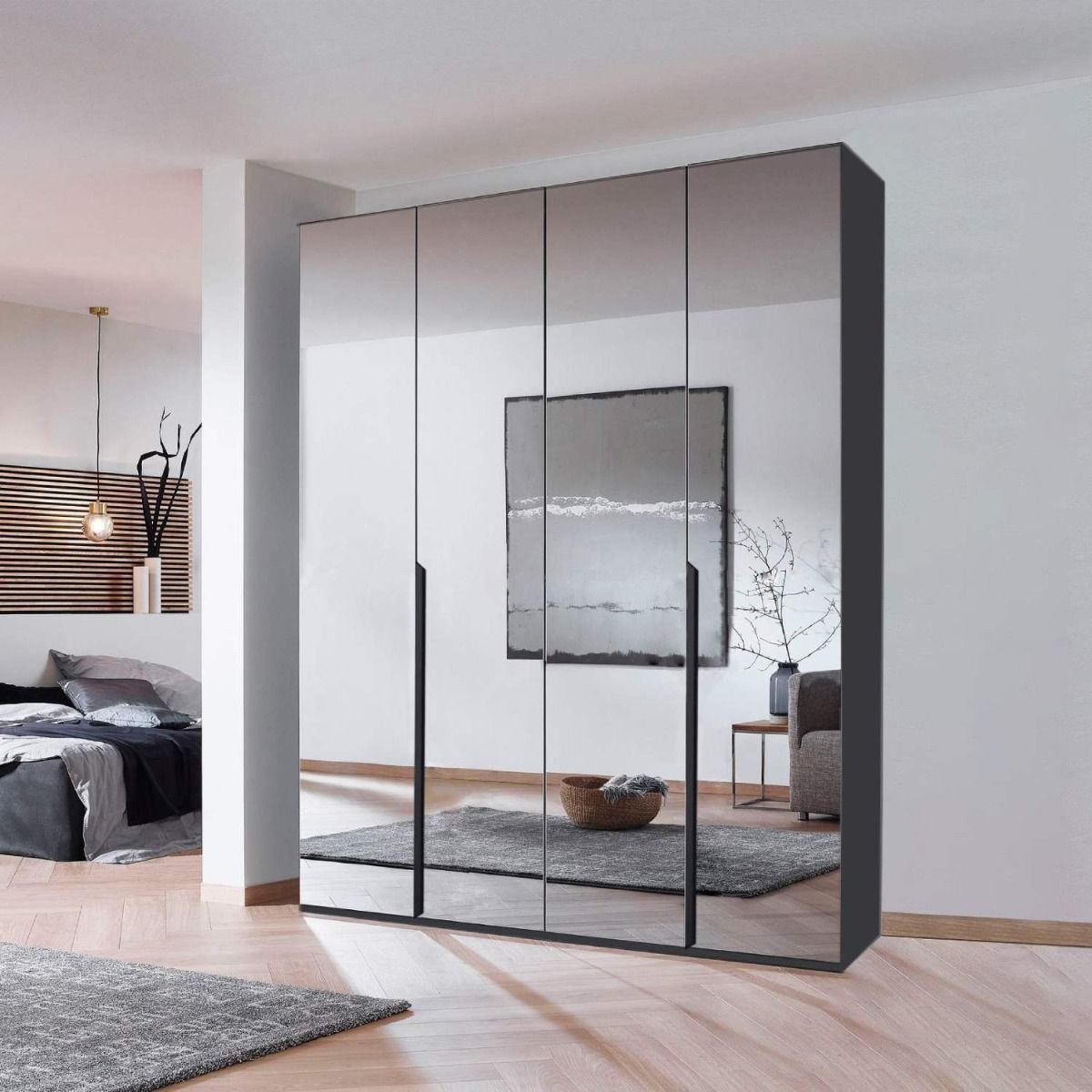 Oakwood RAUCH Epsilon With Mirror Front 4 Door Hinged 181CM Wardrobe