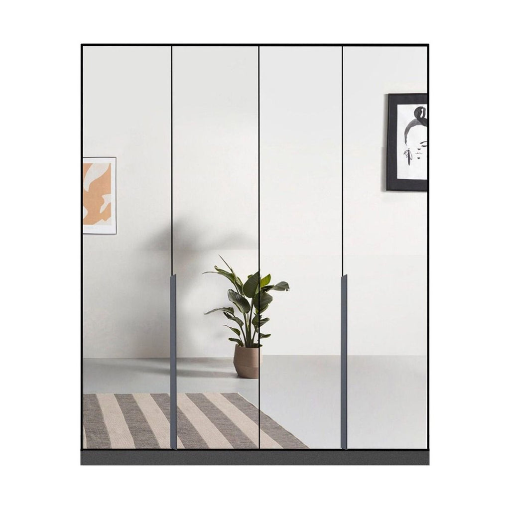 Oakwood RAUCH Epsilon With Mirror Front 4 Door Hinged 181CM Wardrobe