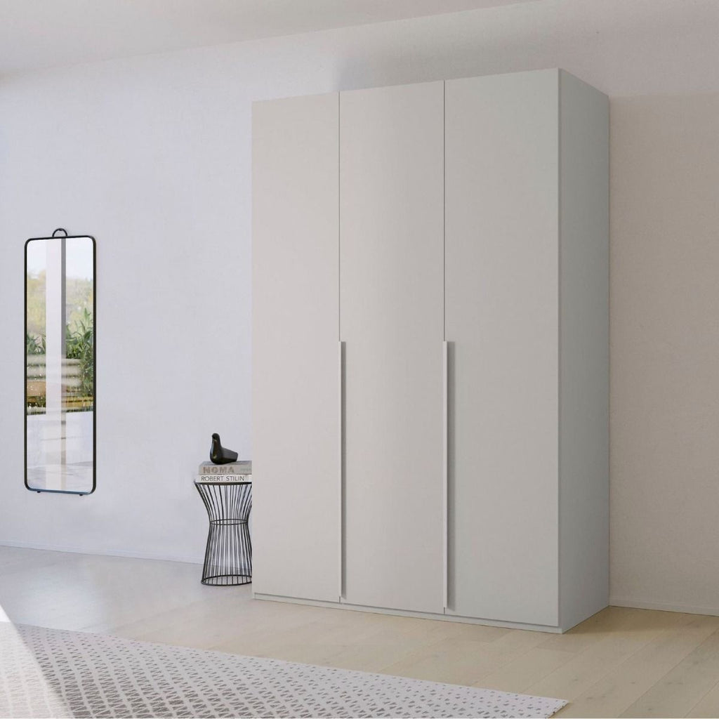 Oakwood Rauch Purisma 3 Door Hinged Silk Grey Fully Loaded Wardrobe 150CM