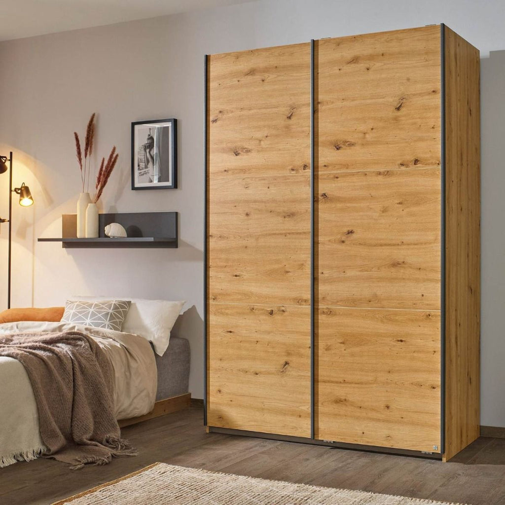 Oakwood Rauch Bristol Artisan Oak Sliding Door Wardrobe 131CM