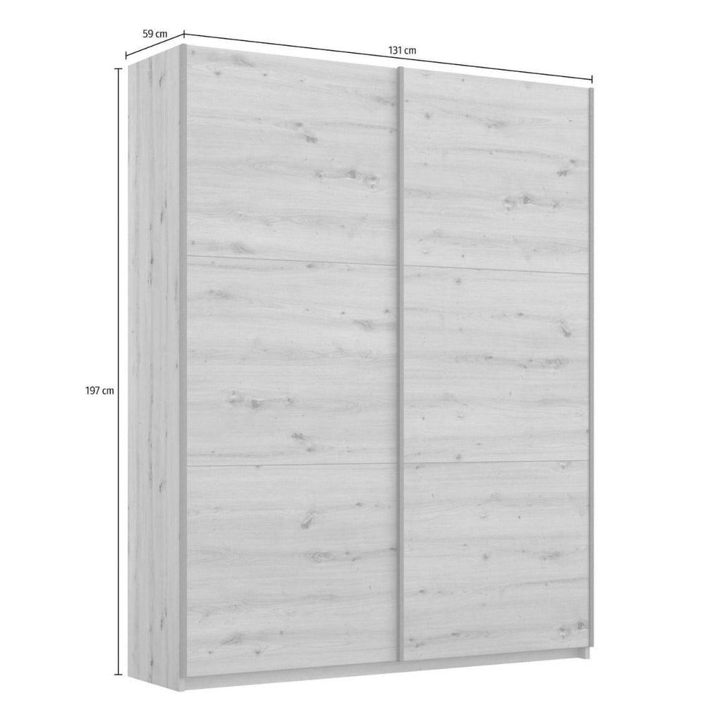Oakwood Rauch Bristol Artisan Oak Sliding Door Wardrobe 131CM