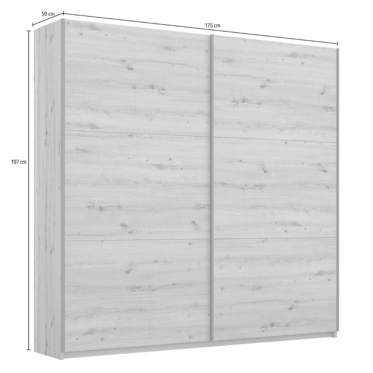 Oakwood Rauch Bristol Artisan Oak Sliding Door Wardrobe 131CM