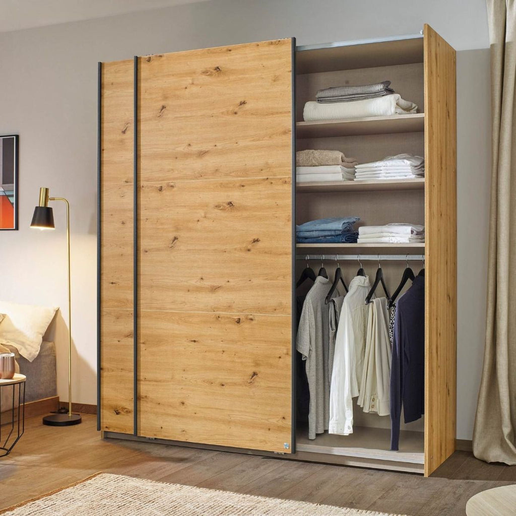 Oakwood Rauch Bristol Artisan Oak Sliding Door Wardrobe 131CM
