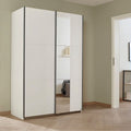 Oakwood Rauch Dresden 131CM Width White Sliding Door Wardrobe With Mirror