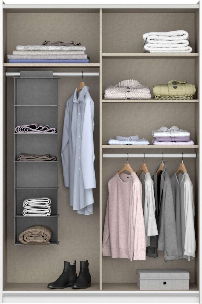 Oakwood Rauch Bristol White Sliding Door Wardrobe 131CM
