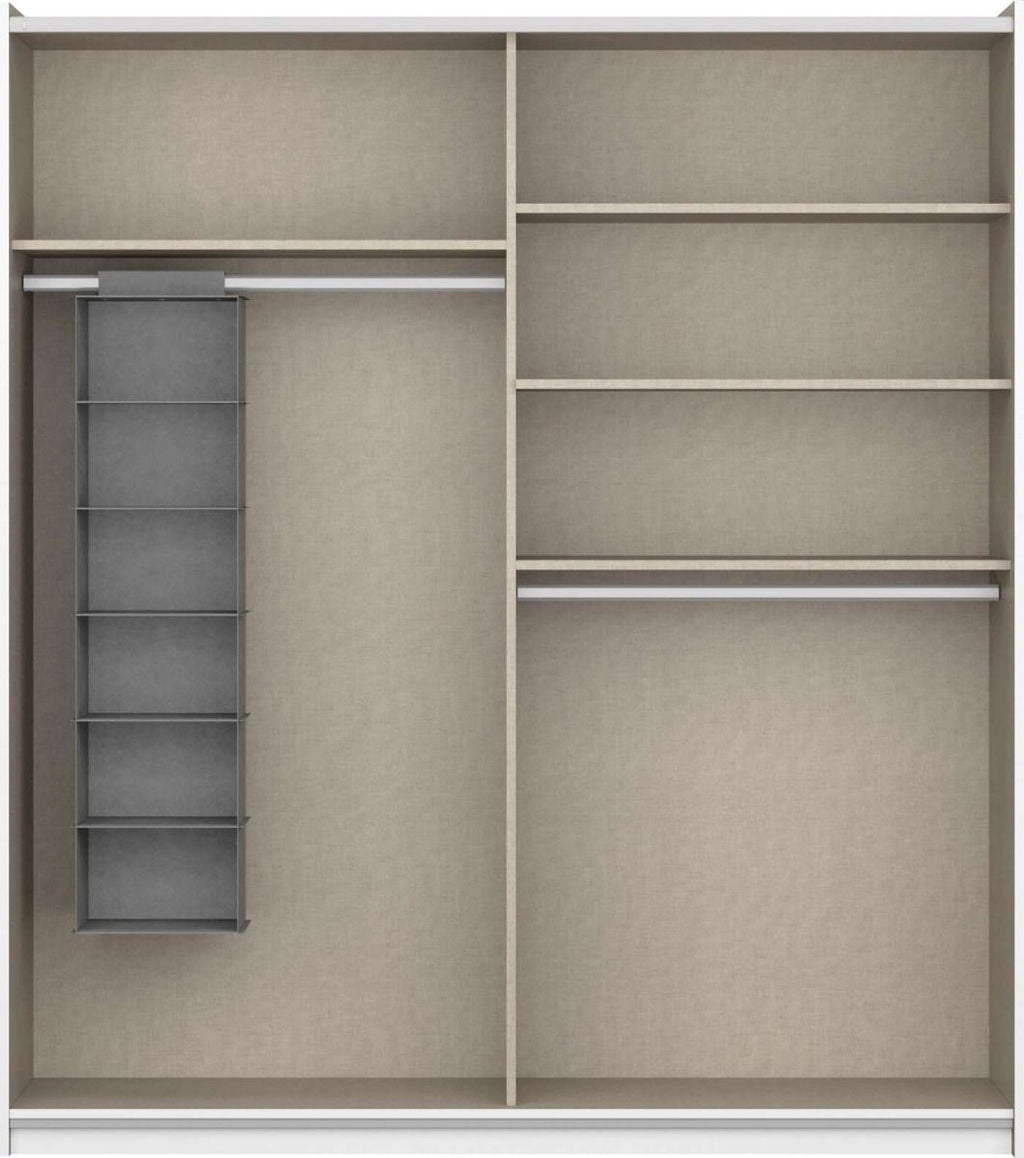 Oakwood Rauch Bristol White Sliding Door Wardrobe 131CM