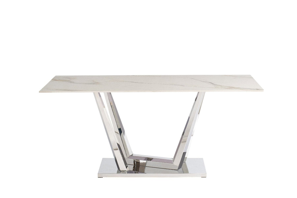 Oakwood Remi 1.8M White Sintered Stone Dining Table