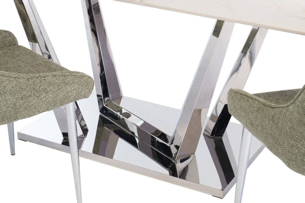 Oakwood Remi 1.8M White Sintered Stone Dining Table