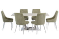 Oakwood Remi 1.8M White Kass Gold Dining Table  with Ronie Dining Chairs