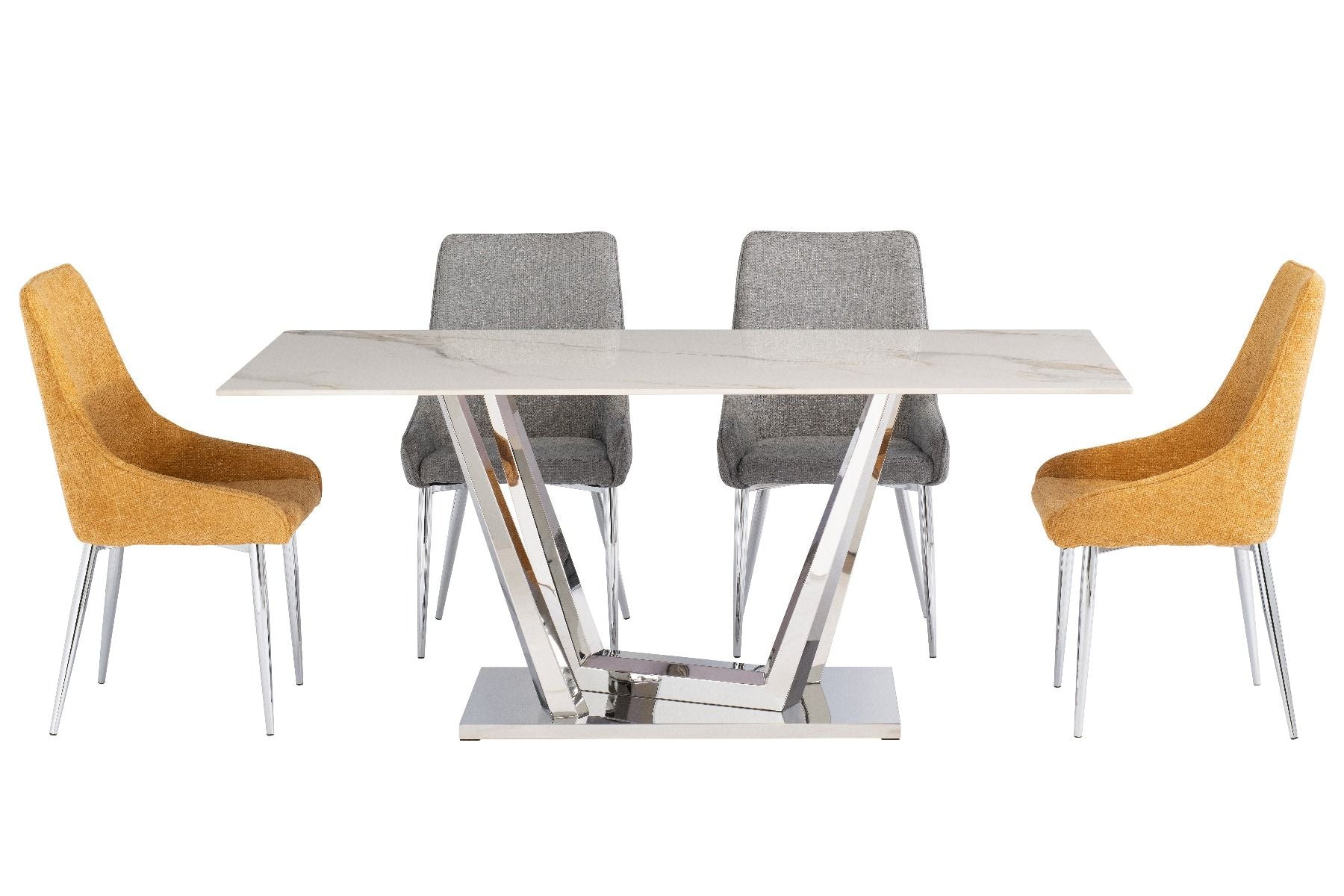 Oakwood Remi 1.8M White Sintered Stone Dining Table