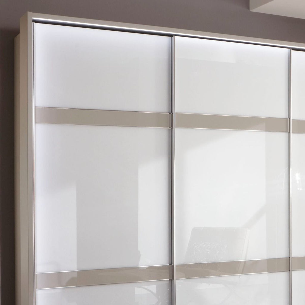 Oakwood Wiemann Rialto Pebble Grey and White Sliding door wardrobe - 217Height