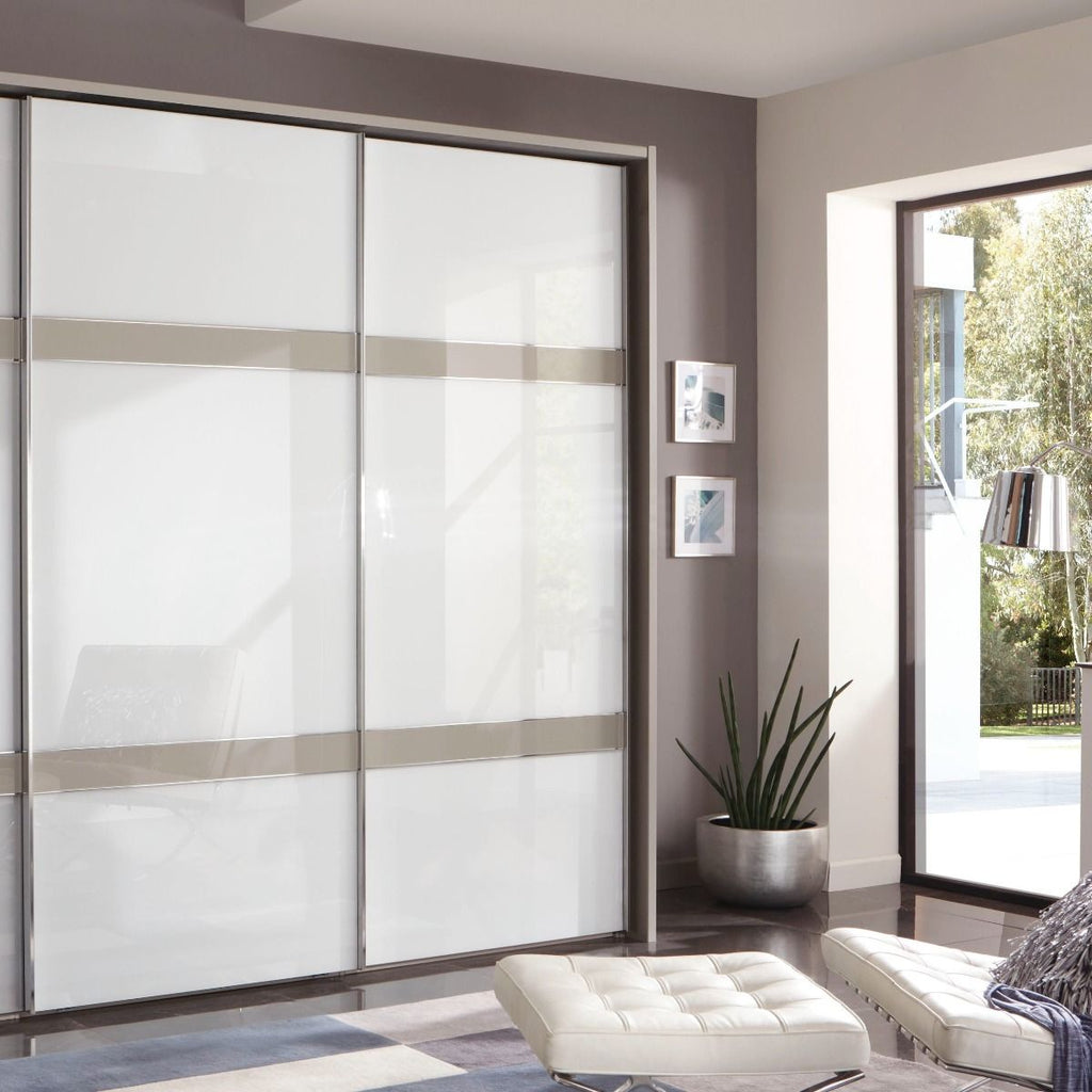 Oakwood Wiemann Rialto Pebble Grey and White Sliding door wardrobe - 217Height