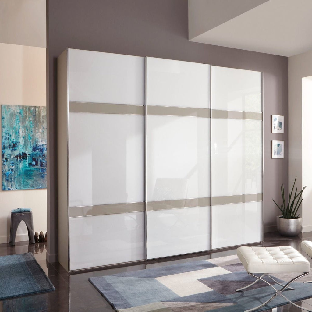 Oakwood Wiemann Rialto Pebble Grey and White Sliding door wardrobe - 217Height