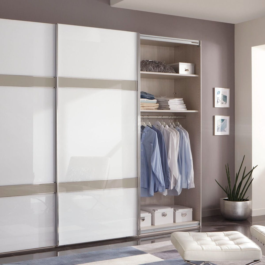 Oakwood Wiemann Rialto Pebble Grey and White Sliding door wardrobe - 217Height