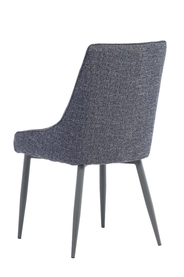 Oakwood 4 x Rimini Fabric Dining Chairs - Blue/Grey Fabric