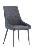 Oakwood 4 x Rimini Fabric Dining Chairs - Blue/Grey Fabric