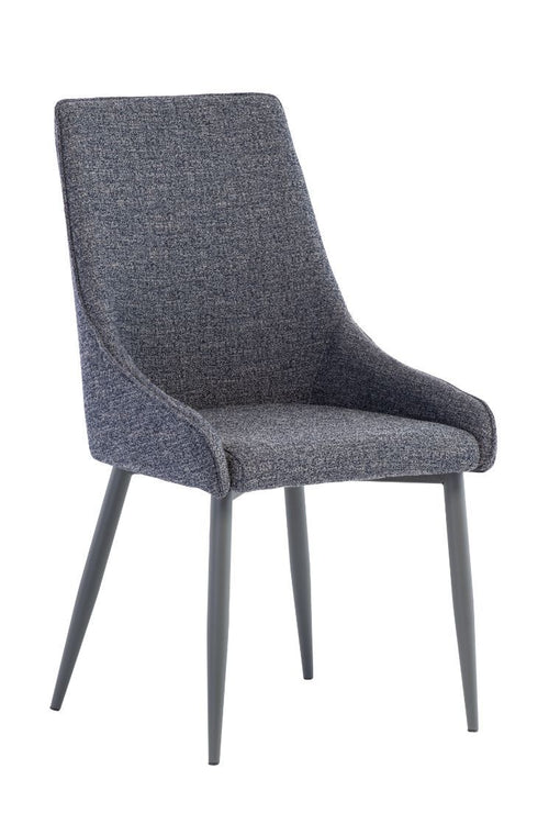 Oakwood 4 x Rimini Fabric Dining Chairs - Blue/Grey Fabric