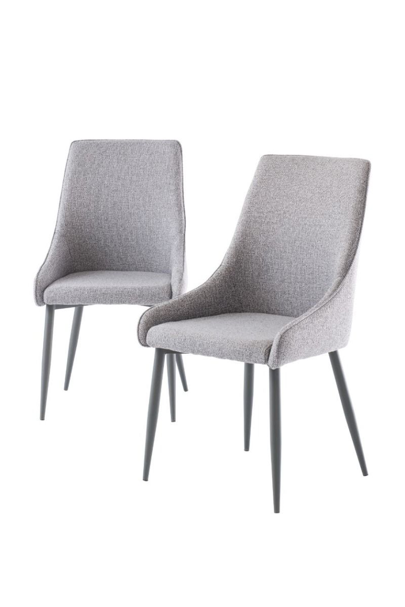 Oakwood 4 x Rimini Fabric Dining Chairs - Mineral Grey Fabric