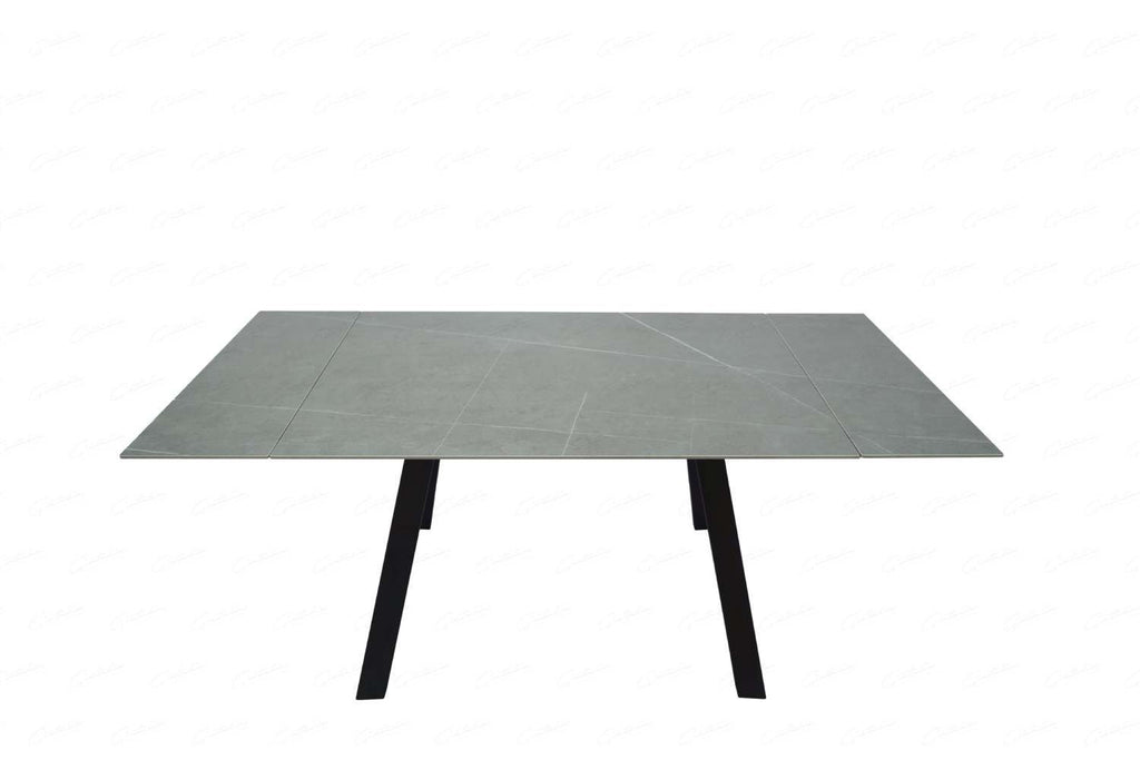 Oakwood Rische Ceramic Grey Sintered Stone Top Ext Dining Table