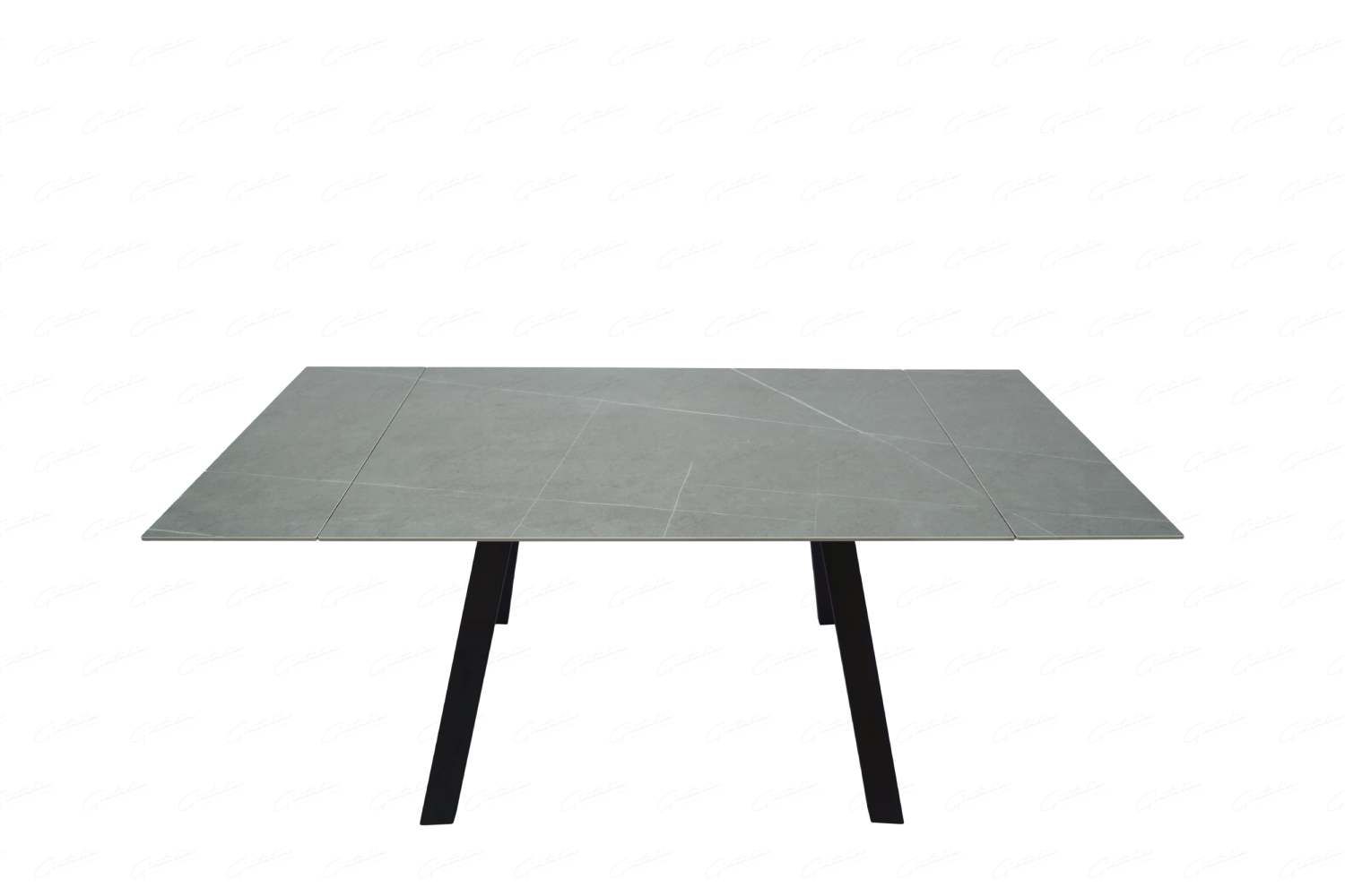 Oakwood Rische Ceramic Grey Sintered Stone Top Ext Dining Table