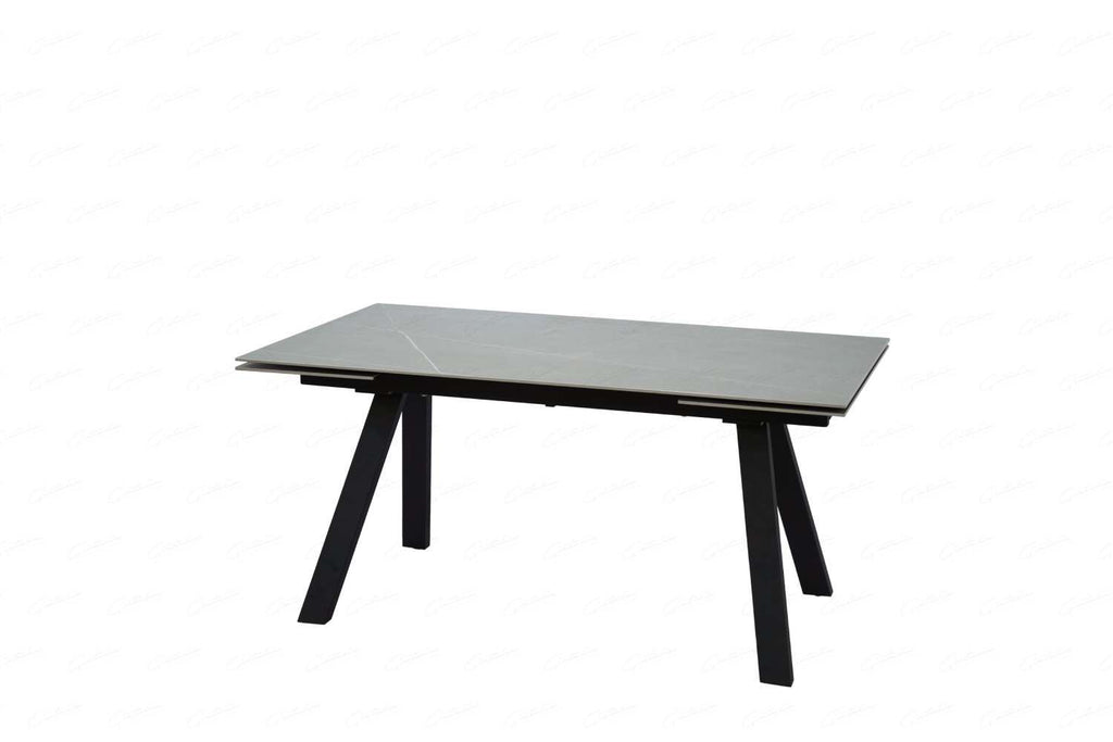 Oakwood Rische Ceramic Grey Sintered Stone Top Ext Dining Table