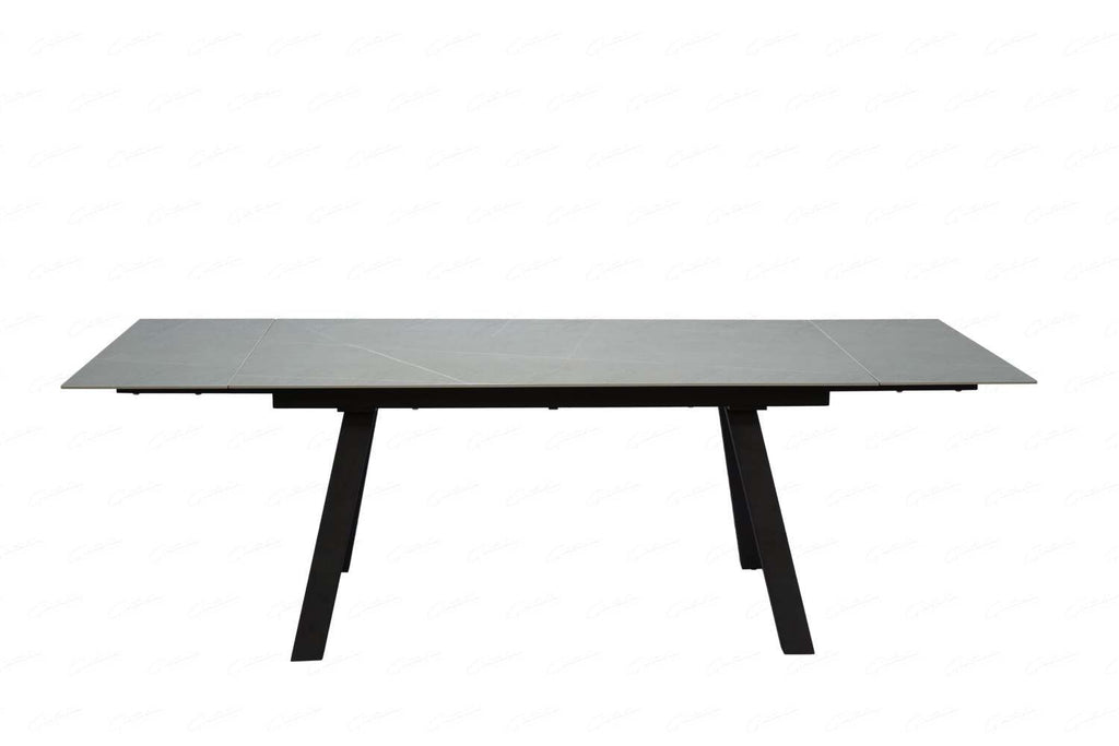 Oakwood Rische Ceramic Grey Sintered Stone Top Ext Dining Table