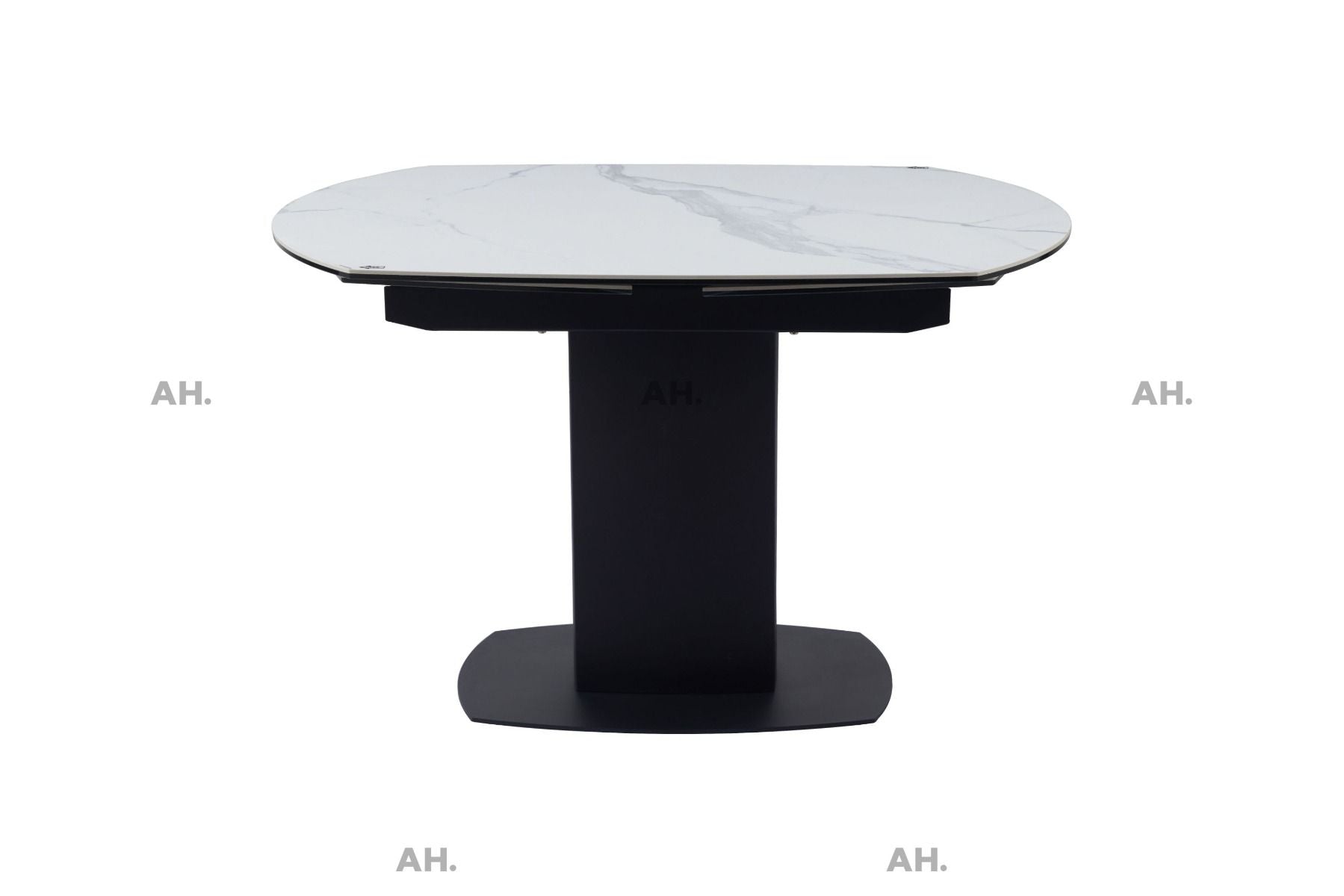 Oakwood Motion White Ceramic Swivel Extending Dining Table With Nicole Dining Chairs