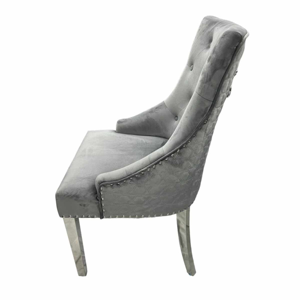 Oakwood Chelsea 1.5M White or Grey Marble Top Dining Table Set