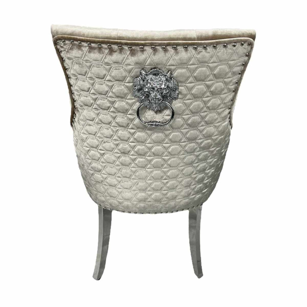 Oakwood Chelsea Mink Lion Knockerback Plush Velvet Dining Chairs