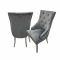 Oakwood Chelsea Dark Grey Plush Velvet Dining Chairs