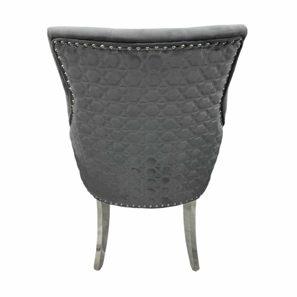 Oakwood Chelsea Dark Grey Plush Velvet Dining Chairs