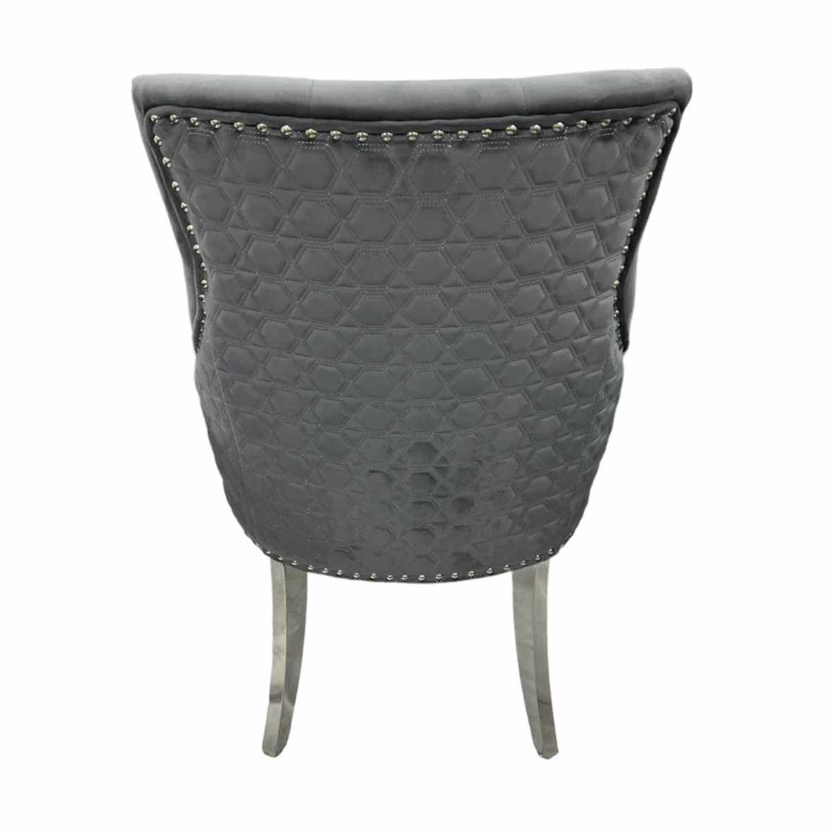Oakwood Chelsea Dark Grey Plush Velvet Dining Chairs