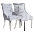 Oakwood Chelsea Shimmer Lion Knockerback Plush Velvet Dining Chairs