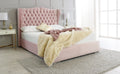 Oakwood Rosie Wingback Fabric Upholstered Bed Frame