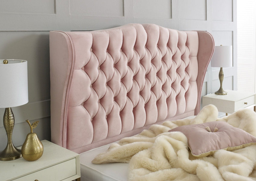 Oakwood Rosie Wingback Fabric Upholstered Bed Frame