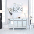 Oakwood Lancaster silver 3 Drawer 4 Door Mirror Cabinet