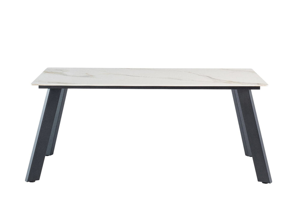 Oakwood Ruby 1.8m Kass Gold  White Ceramic Dining Table