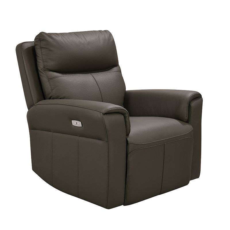 Oakwood Russo 3 Seater Ash Leather Electric Recliner Sofa
