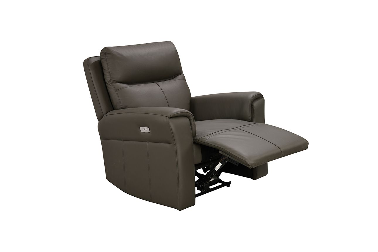 Oakwood Russo 3 Seater Ash Leather Electric Recliner Sofa