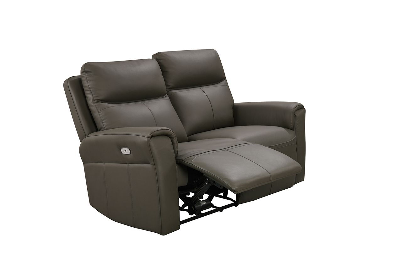 Oakwood Russo 3 Seater Ash Leather Electric Recliner Sofa