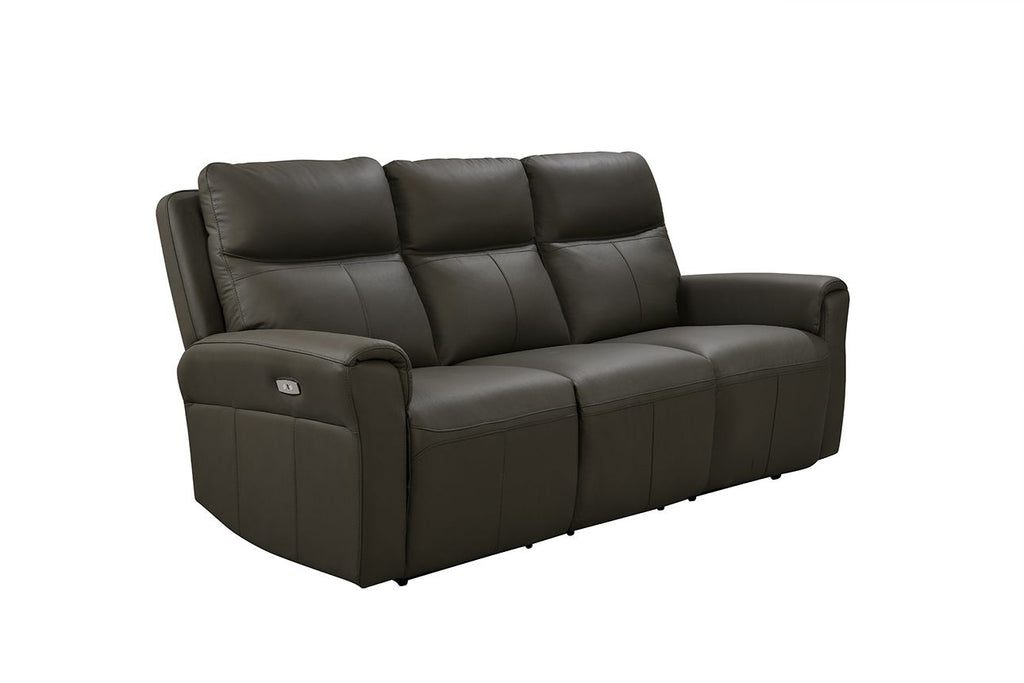 Oakwood Russo 3 Seater Ash Leather Electric Recliner Sofa