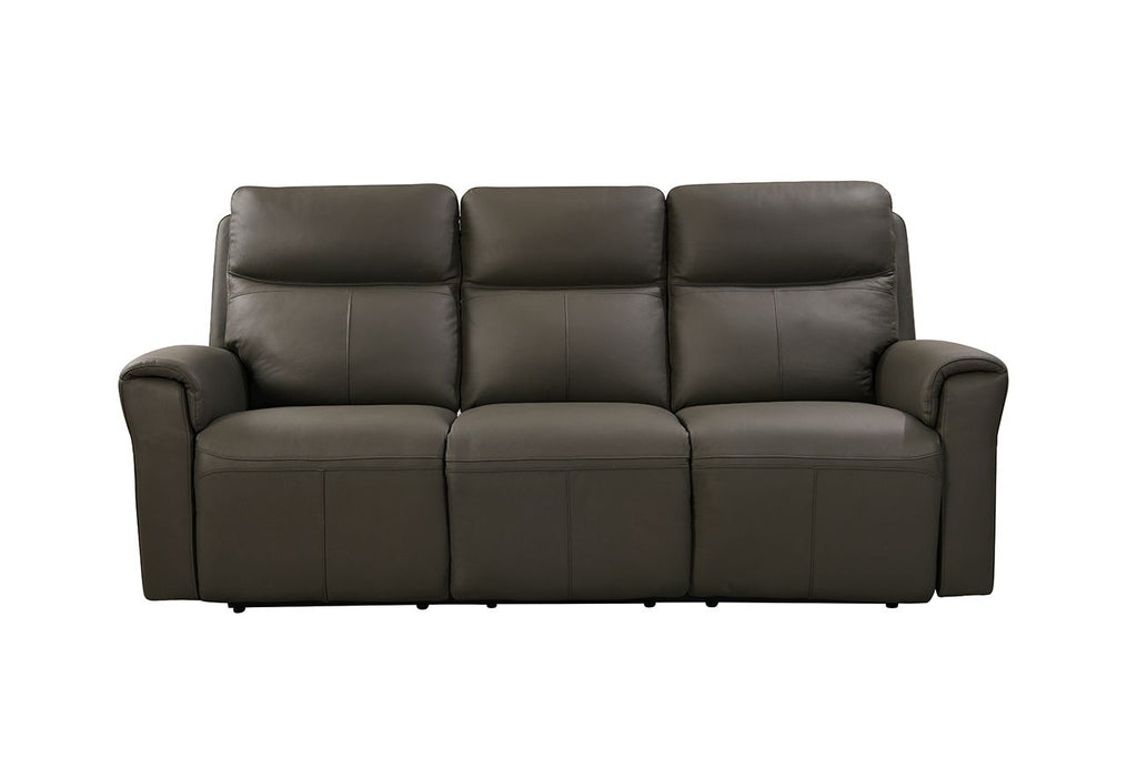 Oakwood Russo 3 Seater Ash Leather Electric Recliner Sofa