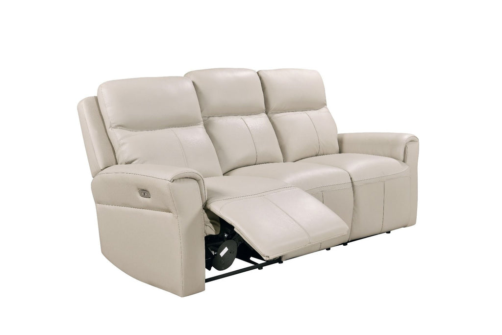 Oakwood Russo 3 Seater Ash Leather Electric Recliner Sofa