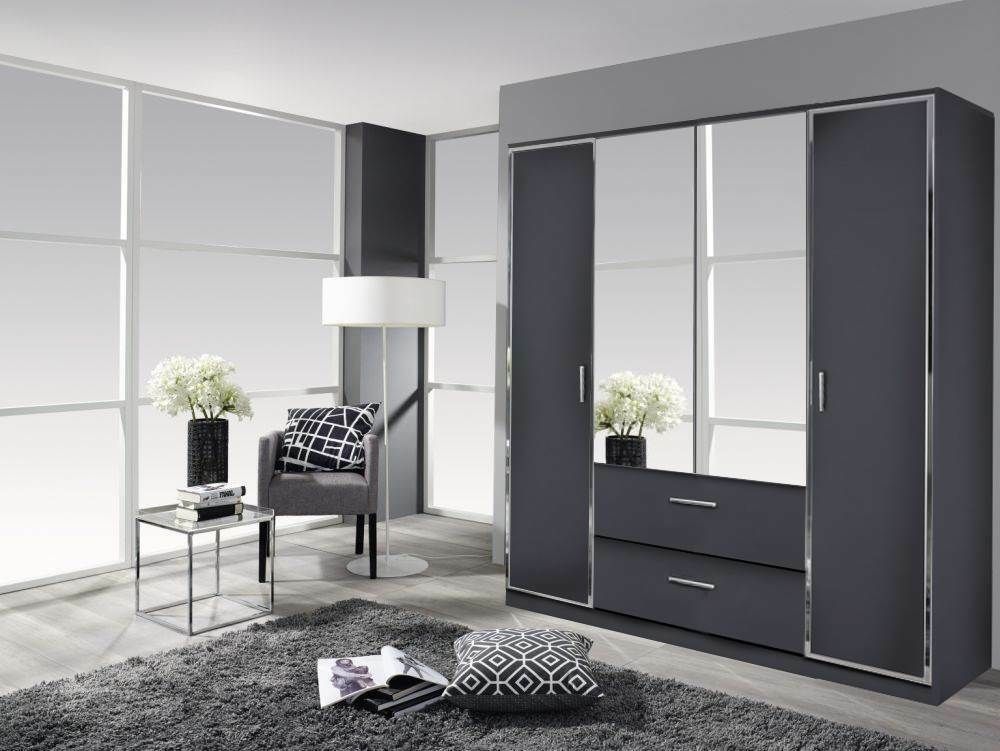 Oakwood Rauch Marl Graphite 4 Door Hinged Combi Wardrobe