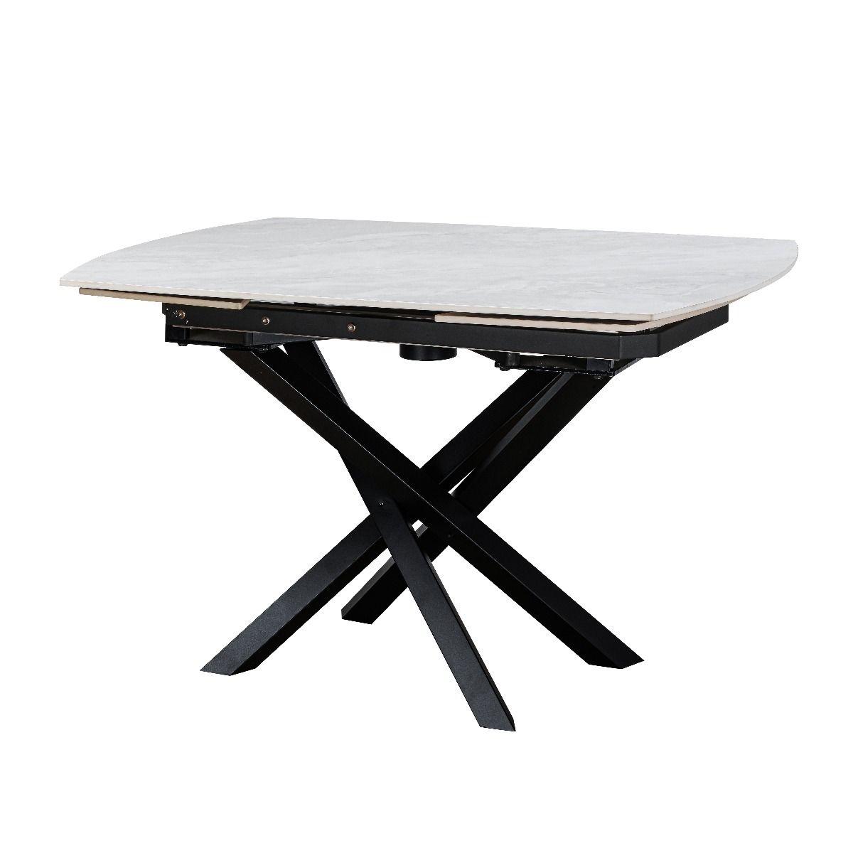 Oakwood Ezra Ceramic Pearla Grey 120/180cm Extending Dining Table Set