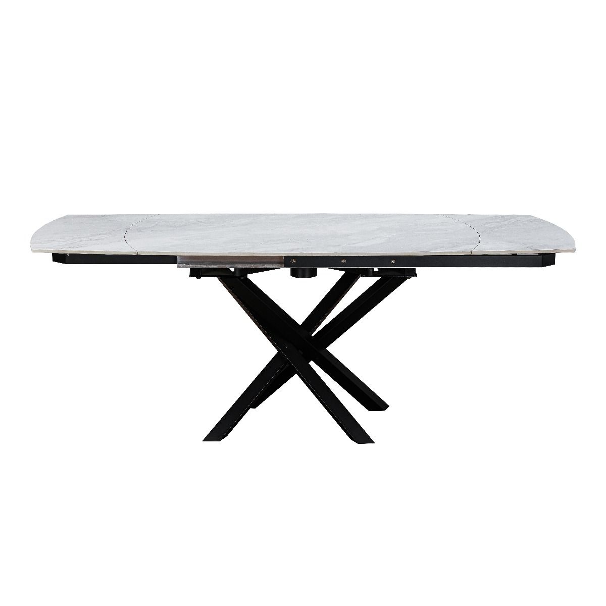 Oakwood Ezra Ceramic Pearla Grey 120/180cm Extending Dining Table Set