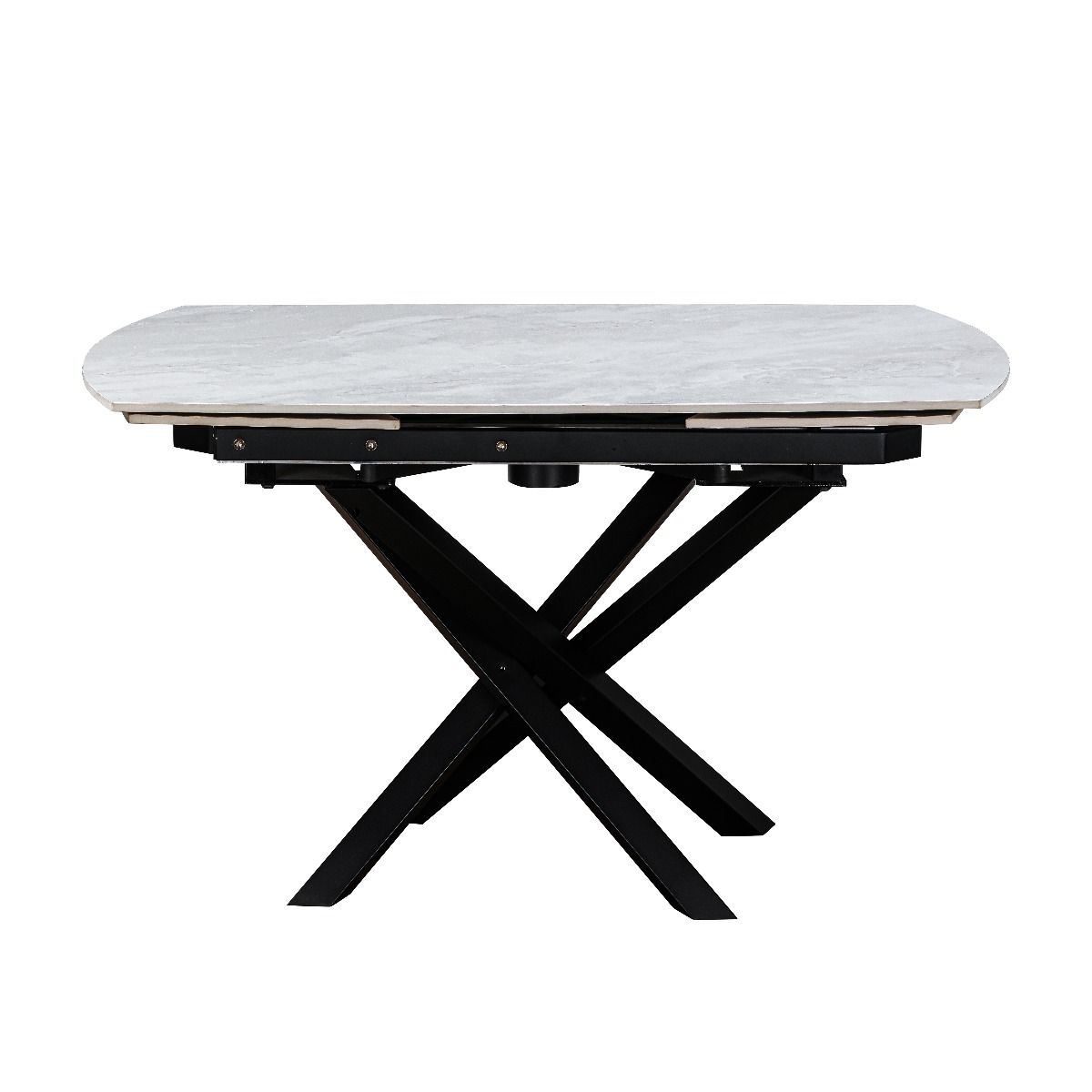 Oakwood Ezra Ceramic Pearla Grey 120/180cm Extending Dining Table Set