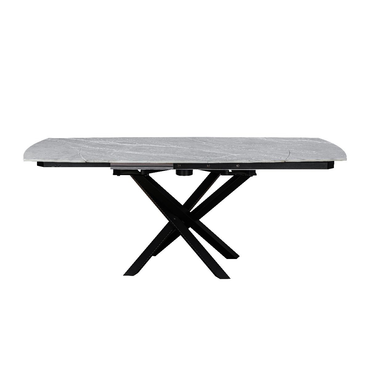 Oakwood Ezra Ceramic Argento Grey 120/180cm Extending Dining Table Set