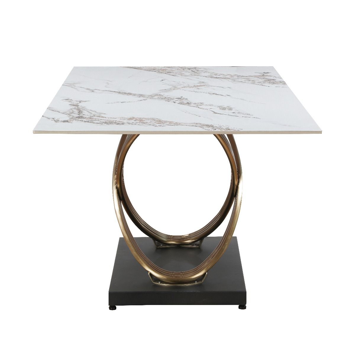 Oakwood Mettio Ceramic Pierre Dawn - Fixed Gloss Dining Table Set